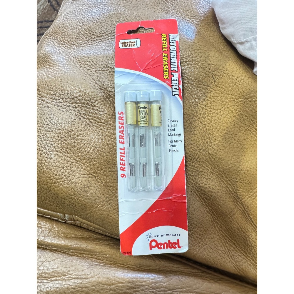 Pentel Automatic Pencil Refill Erasers 9 Pack White‎ Z21BP3 05405 Latex Free